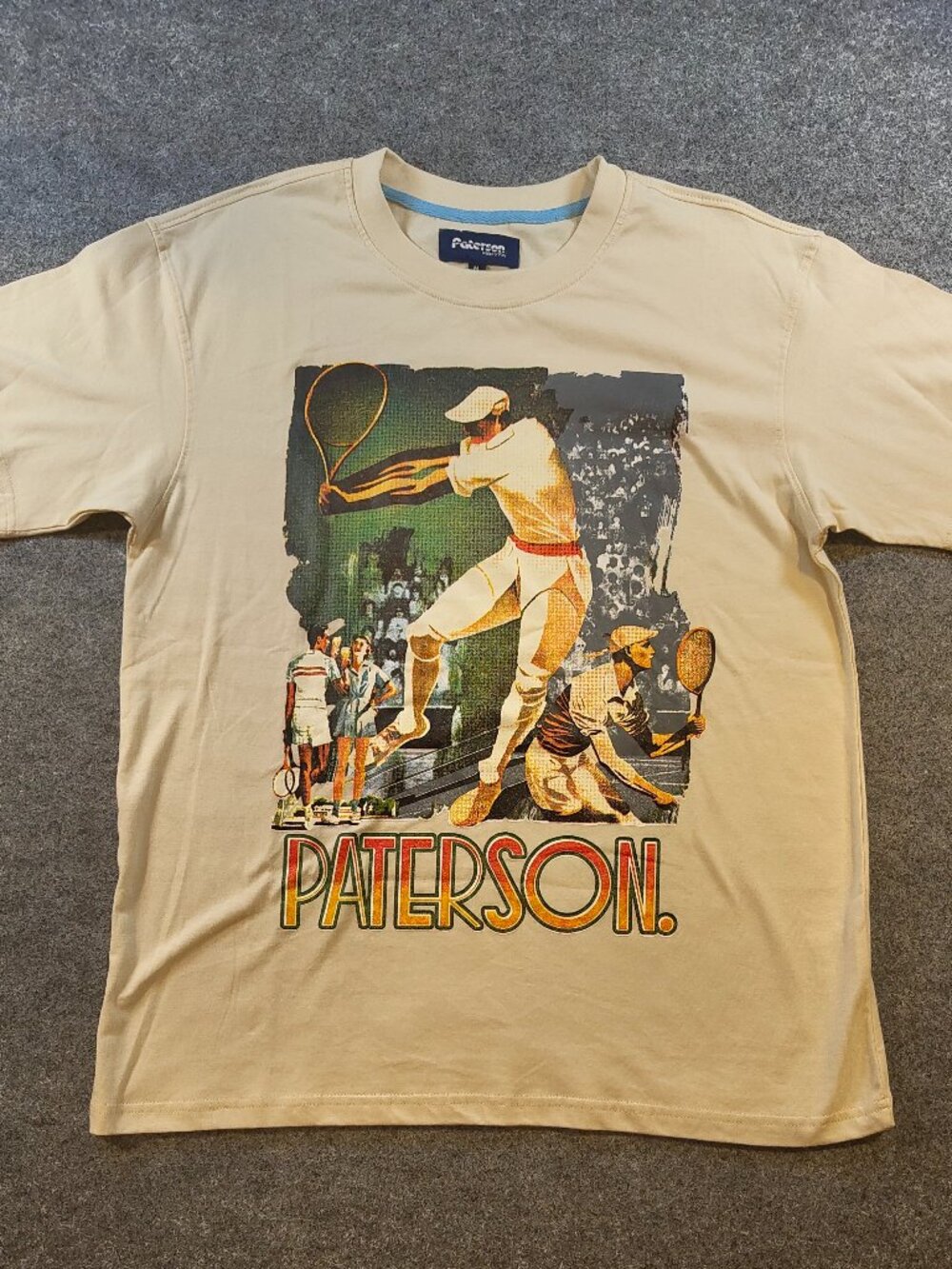 Paterson “Made for Play” Tennis Graphic Tee – Men’s M – Beige